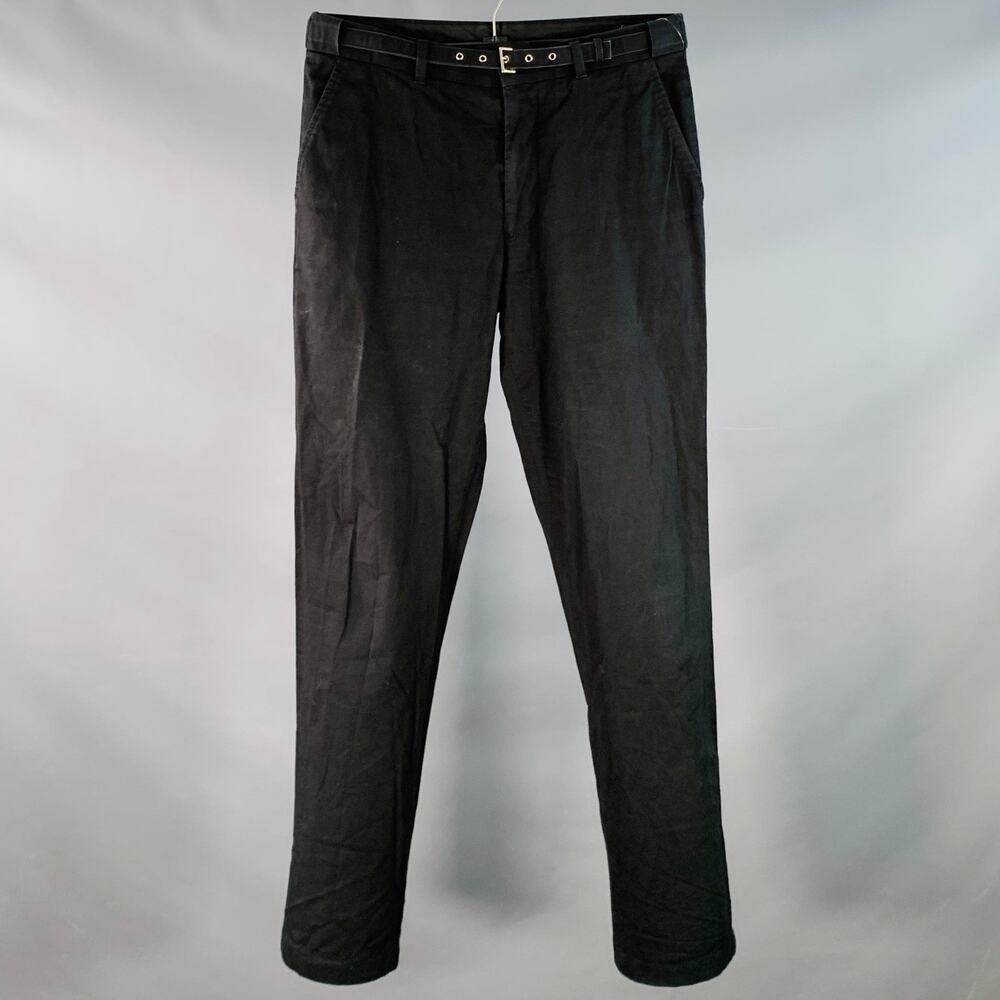 JOHN BARTLETT Size 30 Black Cotton Blend Belted Harness Casual Pants